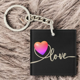 Valentinstag mit Kanarienvogel Schlüsselanhänger