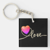 Valentinstag mit Kanarienvogel Schlüsselanhänger (Vorderseite)