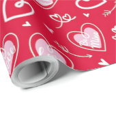 Valentinstag mit Liebe Aufnehmen & Cupid Arrows Geschenkpapier (Rolleneckpunkt)