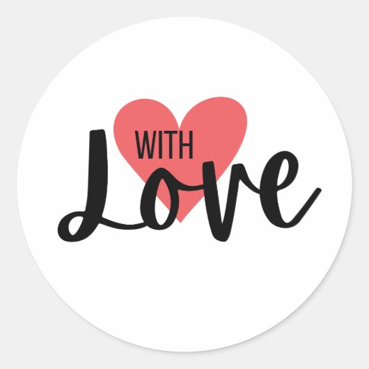 Valentinstag mit Liebe Heart Packungsbeilage Runder Aufkleber (Vorderseite)