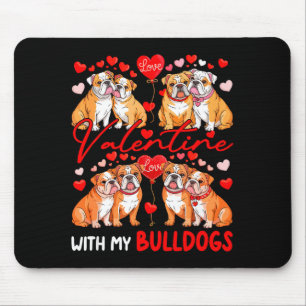Valentinstag mit meinem Bulldoggen-Paar-Hundekostü Mousepad