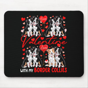Valentinstag Mit Meinen Border Collies Paar Hunde Mousepad