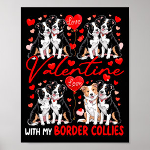 Valentinstag mit meinen Border Collies Paar Hunde Poster