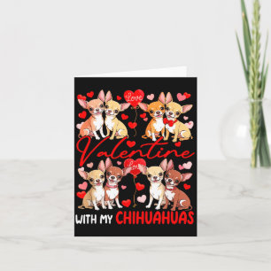 Valentinstag mit meinen Chihuahuas Paarhunde Kostü Karte