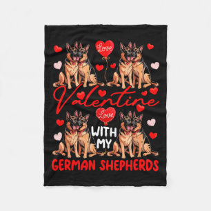 Valentinstag mit meinen deutschen Schäferhunden Pa Fleecedecke