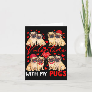 Valentinstag mit meinen Pugs Paare Hunde Kostüm Be Karte