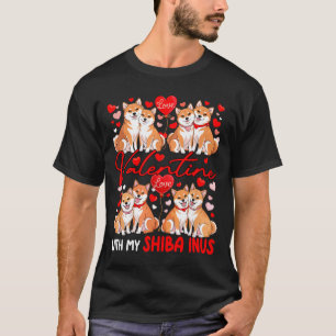 Valentinstag mit meinen Shiba Inus Paar Hunde Kost T-Shirt