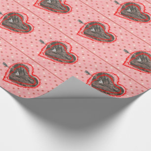 Valentinstag mit militärgrünem Tarnherzen Geschenkpapier