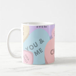 Valentinstag mit niedlichem Candy Hearts Kaffeetasse