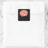 Valentinstag mit Niedlichem Mops Hund Quadratischer Aufkleber (Tasche)