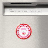 Valentinstag mit niedlichem Rosa Eule und Herz Magnet (In Situ (Geschirrspüler))