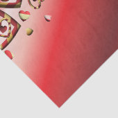 Valentinstag mit niedlichem Rot und goldgestreifte Seidenpapier (Ausschnitt)