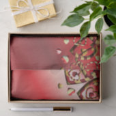 Valentinstag mit niedlichem Rot und goldgestreifte Seidenpapier (Geschenk)