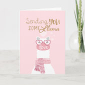 Valentinstag mit niedlicher Lama-Gesichtsmaske Karte (Vorderseite)