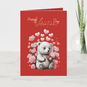 Valentinstag mit reich ausgestattetem Teddybär Feiertagskarte