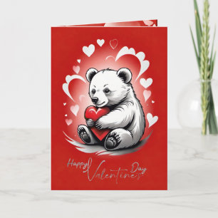 Valentinstag mit reich ausgestatteten Teddybär Feiertagskarte