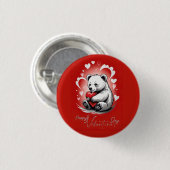 Valentinstag mit reichem Teddybär Button (Vorne & Hinten)