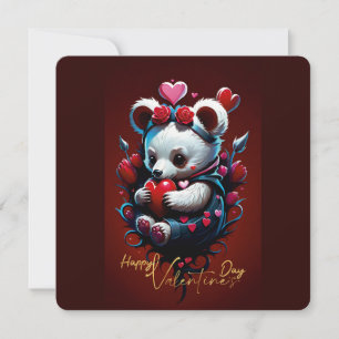 Valentinstag mit reichem Teddybär Feiertagskarte