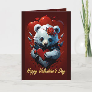 Valentinstag mit reichem Teddybär Feiertagskarte