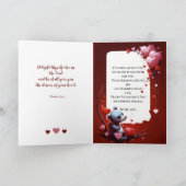 Valentinstag mit reichem Teddybär Feiertagskarte (Innenseite)