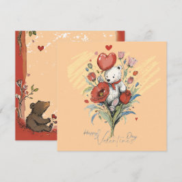 Valentinstag mit reichem Teddybär Feiertagskarte