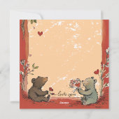 Valentinstag mit reichem Teddybär Feiertagskarte (Rückseite)