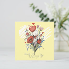 Valentinstag mit reichem Teddybär Feiertagskarte