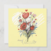 Valentinstag mit reichem Teddybär Feiertagskarte (Vorderseite)