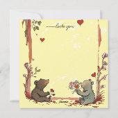 Valentinstag mit reichem Teddybär Feiertagskarte (Rückseite)