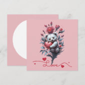 Valentinstag mit reichem Teddybär Feiertagskarte (Vorne/Hinten)