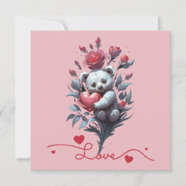 Valentinstag mit reichem Teddybär Feiertagskarte