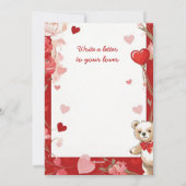 Valentinstag mit reichem Teddybär Feiertagskarte (Rückseite)