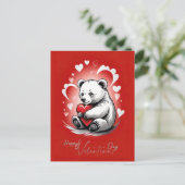 Valentinstag mit reichem Teddybär Feiertagspostkarte (Stehend Vorderseite)