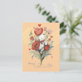 Valentinstag mit reichem Teddybär Feiertagspostkarte (Stehend Vorderseite)