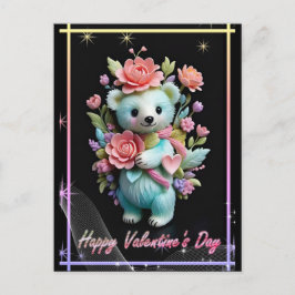 Valentinstag mit reichem Teddybär Feiertagspostkarte