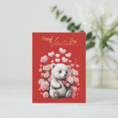 Valentinstag mit reichem Teddybär Feiertagspostkarte (Stehend Vorderseite)