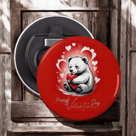 Valentinstag mit reichem Teddybär Flaschenöffner