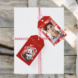 Valentinstag mit reichem Teddybär Geschenkanhänger