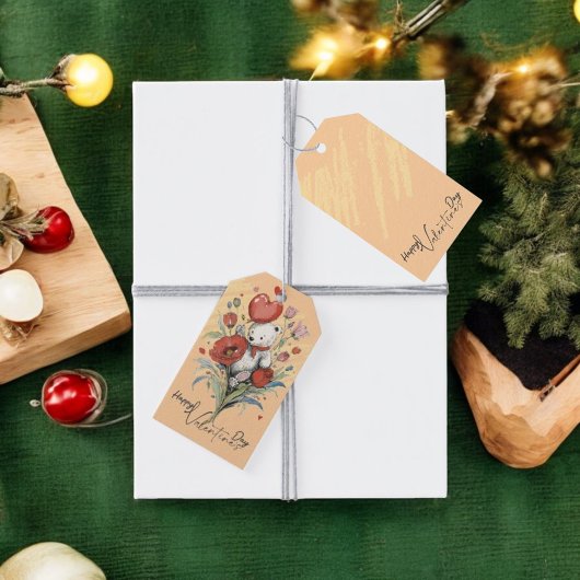 Valentinstag mit reichem Teddybär Geschenkanhänger