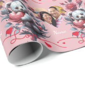 Valentinstag mit reichem Teddybär Geschenkpapier (Rolleneckpunkt)