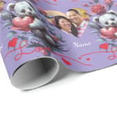 Valentinstag mit reichem Teddybär Geschenkpapier (Rolleneckpunkt)
