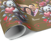 Valentinstag mit reichem Teddybär Geschenkpapier (Rolleneckpunkt)
