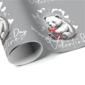 Valentinstag mit reichem Teddybär Geschenkpapier (Rolleneckpunkt)