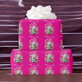 Valentinstag mit reichem Teddybär Geschenkpapier