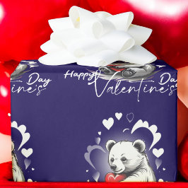 Valentinstag mit reichem Teddybär Geschenkpapier