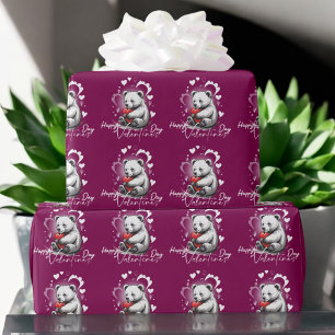 Valentinstag mit reichem Teddybär Geschenkpapier