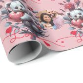 Valentinstag mit reichem Teddybär Geschenkpapier (Rolleneckpunkt)