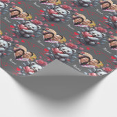 Valentinstag mit reichem Teddybär Geschenkpapier (Ecke)