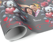Valentinstag mit reichem Teddybär Geschenkpapier (Rolleneckpunkt)