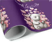 Valentinstag mit reichem Teddybär Geschenkpapier (Rolleneckpunkt)